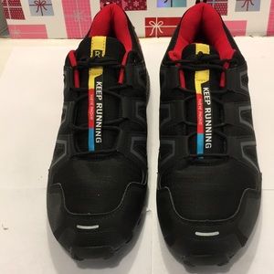 Men’s Black/ Red Running Speed III Hiking Shoes:10